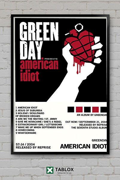 tablomaxtbx Poster benda Green Day, rok-punk muzika, okvir, dekorativna MDF s...