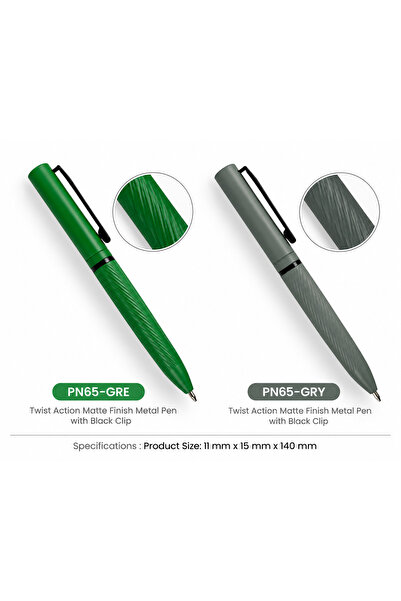 Generic 2pcs Customized Metal Pens – Twist Action, Matte Finish & Black Clip