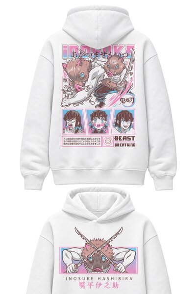 Fuddy Moda Unisex velika dukserica sa kapuljačom i printom na leđima, lik iz ...