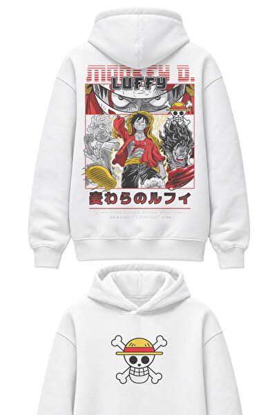 Fuddy Moda Oversize dukserica sa kapuljačom i printom na leđima Monkey D. Luf...