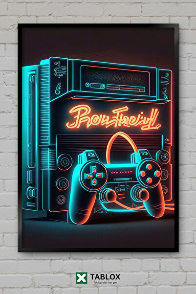 tablomaxtbx Igračka igra Neonska svetlosna umetnost Gamer poster okvir izgled...