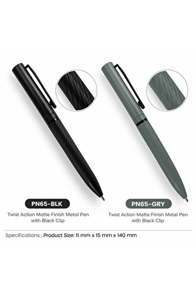 Generic 2pcs Customized Metal Pens – Twist Action, Matte Finish & Black Clip