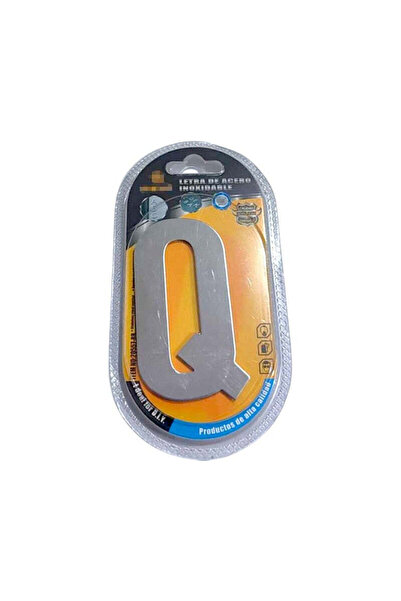 Tradesor Αυτοκόλλητη μεταλλική πινακίδα γράμμα Q - 8cm - Σετ 12 τεμάχια - 204407