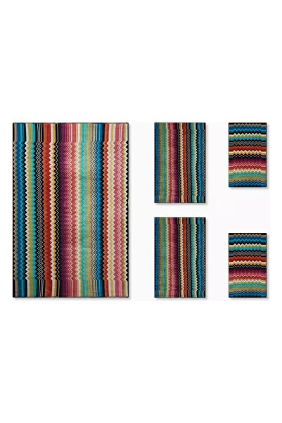 Missoni Home Giacomo Towel Set, Set of 5, Soft Texture with Luxury Cotton, Zi...