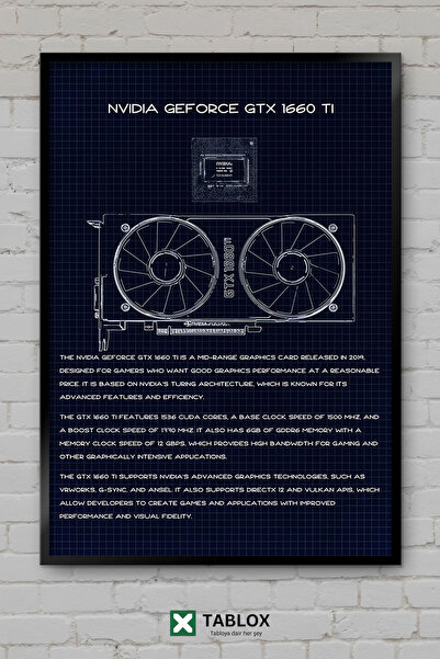 tablomaxtbx Gtx 1660 Ti Nvidia Κάρτα γραφικών Gaming Αφίσα Τέχνης με κορνίζα ...