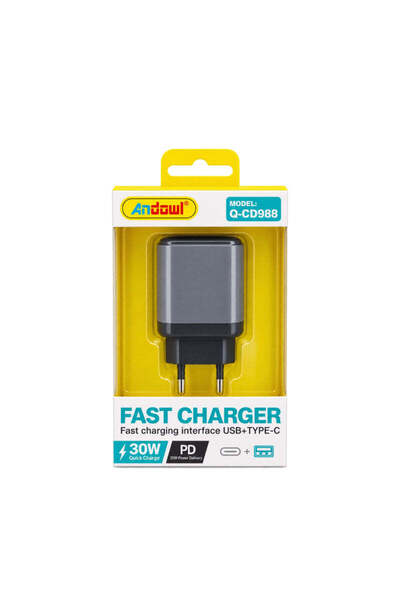 OEM Andowl Φορτιστής Q-CD988 30W PD με USB & Type-C - Andowl Q-CD988 30W PD U...