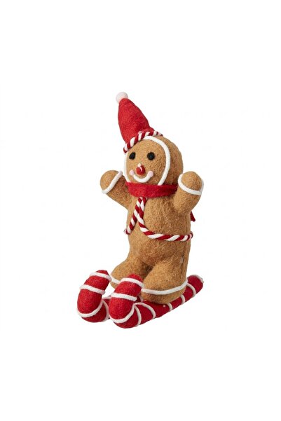 OEM Decorative Christmas figurine, Gingerbread man on a sleigh, textile and f...