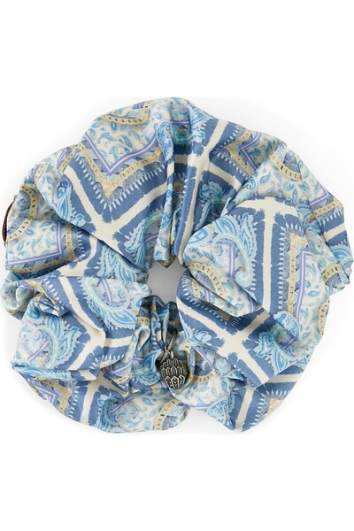Kurt Geiger Printed Scrunchie Hair Tie 10X10 Cm, Colorful and Soft Textured A...