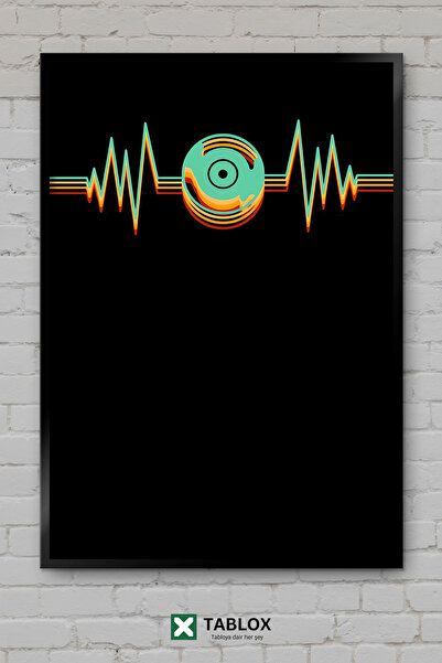 tablomaxtbx Διακοσμητικός πίνακας MDF με σχέδιο Heartbeat Heartbeat, Δίσκος β...