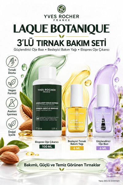 Yves Rocher Tırnak Güçlendirici Ve Besleyici 3'lü Manikür Seti - Oje Bazi Tır...