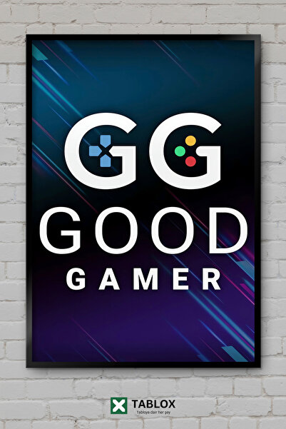 tablomaxtbx Gg Good Game Gamer Βίντεο με πλαίσιο διακοσμητικού τραπεζιού MDF