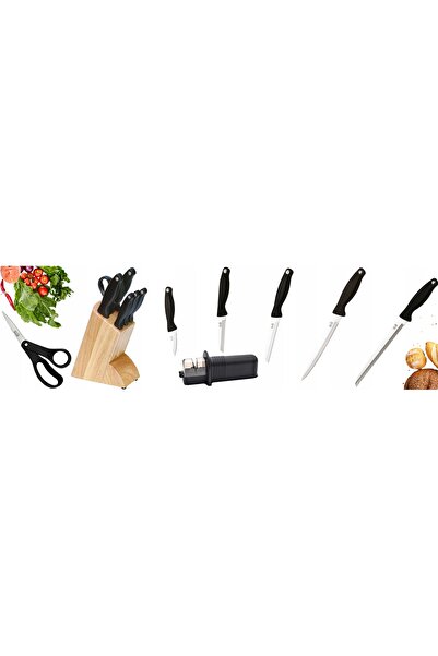 FiSKARS SET 5 CUȚITE DE BUCĂTĂRIE ÎN BLOC PENTRU TĂIȚAT TĂCĂTUNGERE FORfecuță...