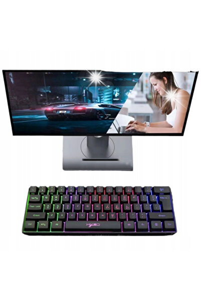 Pan i Pani Gadżet Tastatură mini cu fir, iluminare RGB pentru gaming