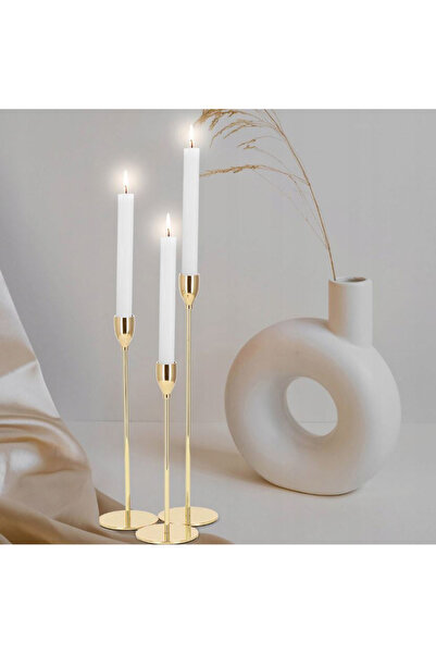 NO BRAND Suporturi pentru lumânări din metal auriu, glamour, decorative pentr...