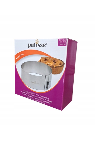 Patisse Inel reglabil pentru tort, din oțel inoxidabil, cu blocare, 17-30cm