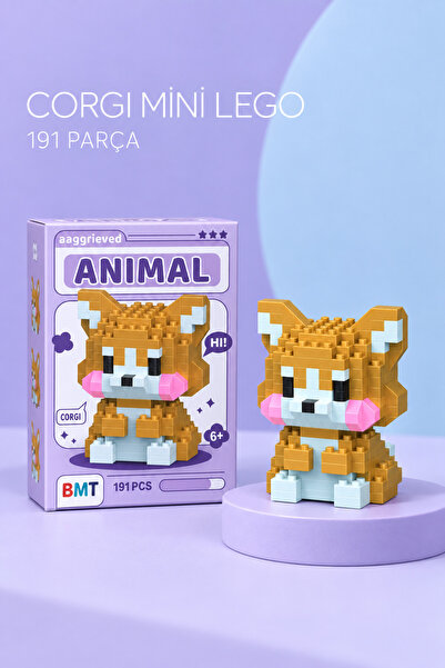 BMT TOYS Corgi Köpek Model Karakter Figürü Brıcks 3D Mini Blok Yapı Oyuncağı ...