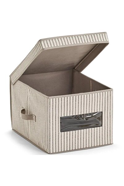 zeller Cutie textilă cu capac, organizator pliabil, bej, 30 x 25 cm