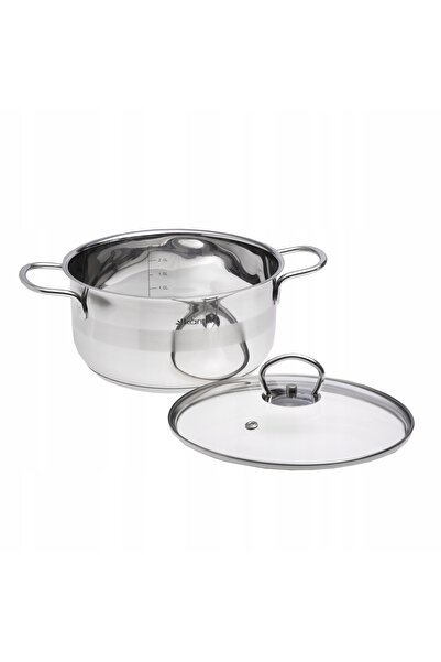 Kamille Set de vase de gătit cu capac, din oțel, pentru gaz și inducție, 3L