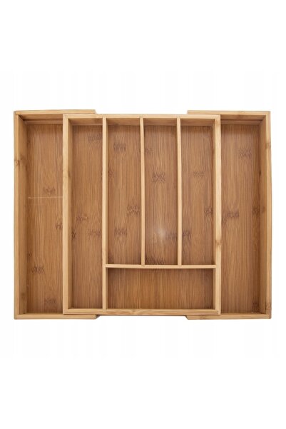 NO BRAND Organizator BAMBUSOWY extensibil pentru sertar, tacâmuri și ustensil...