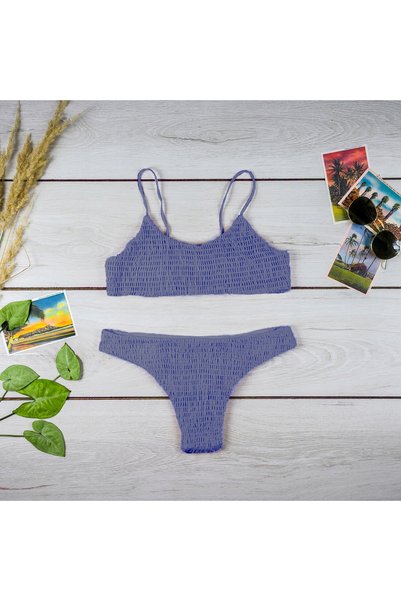 NO BRAND Costum de baie din două piese, mărimea M, albastru marin, set bikini...