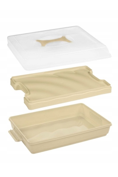 Odelo Recipient portabil din plastic, dreptunghiular, mare, pentru prăjituri ...