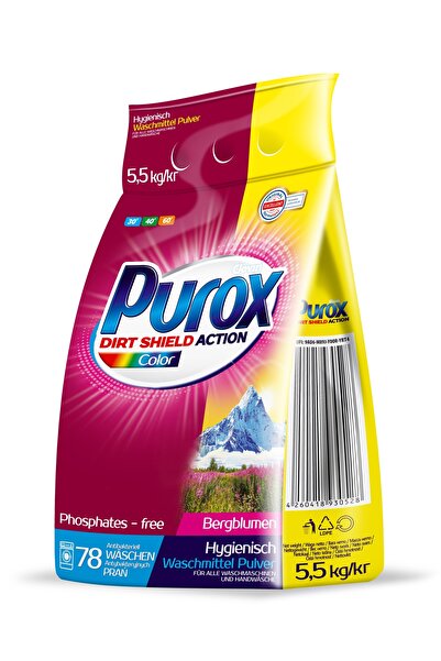 Purox Detergent pudră pentru rufe color, sac 5,5 kg, Clovin