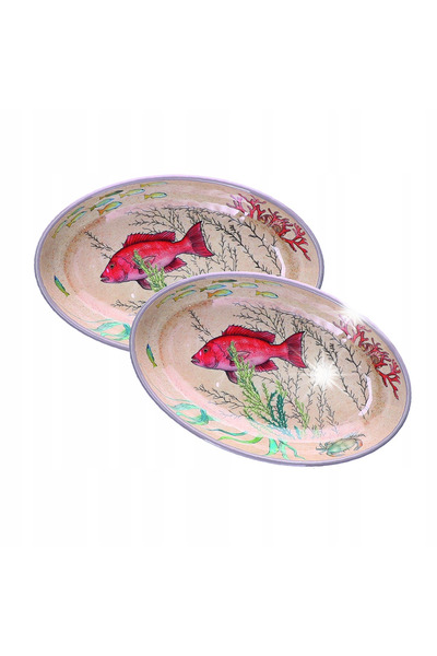 NO BRAND ROSE&TULIPANI SEA LIFE Set de 2 boluri ovale din melamină, 24 x 15 cm