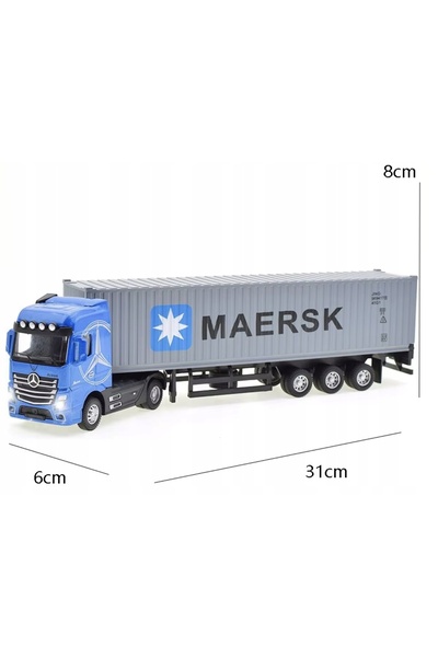 Pan i Pani Gadżet MODEL MAȘINĂ CAMION TRACTOR CU REMORCĂ MERCEDES SCARA 1:43 ...