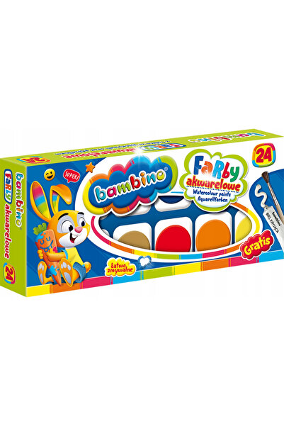 Bambino Acuarele 24 de culori, paletă mare cu mini-paletă