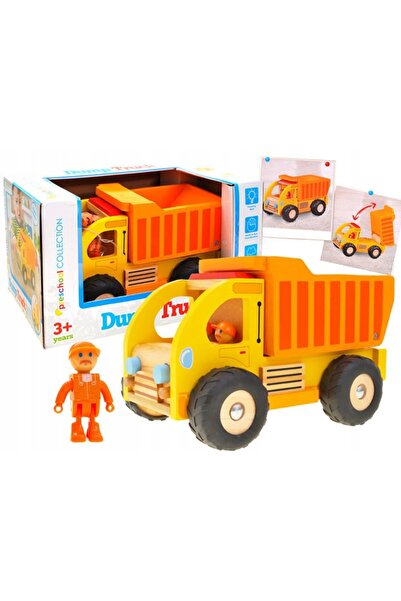 Jokomisiada Camion de gunoi din lemn cu remorcă mobilă pentru copii ZA1810