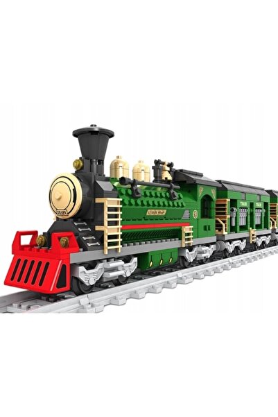 Pan i Pani Gadżet BLOCURI DE CONSTRUCȚIE – TREN CU ABURI VINTAGE VERDE, SET D...