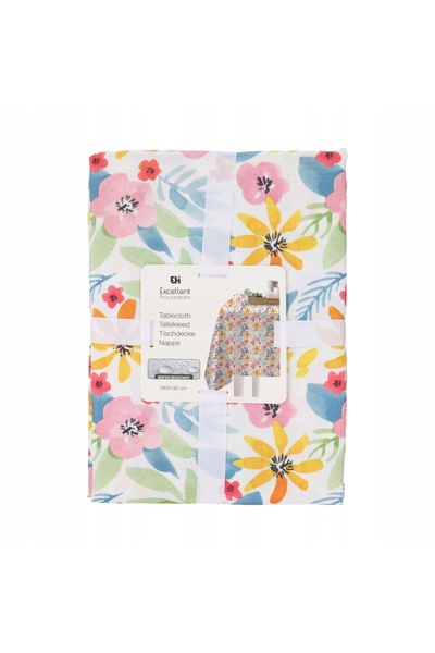 Excellent Houseware FĂȘIE DE MASĂ DIN POLIESTER CU MOTIV FLORAL, 180 X 130 CM...