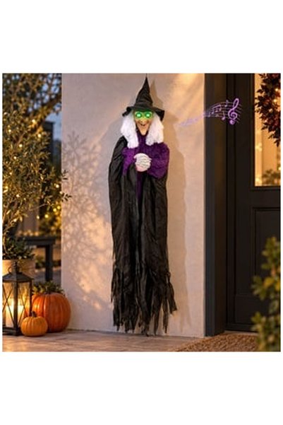 OEM Διακοσμητική μάγισσα του Halloween με ήχο και μάτια LED 150 εκ.
