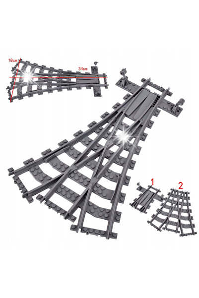 Pan i Pani Gadżet Set de șine de tren, intersecție triplă, compatibil cu L*GO...