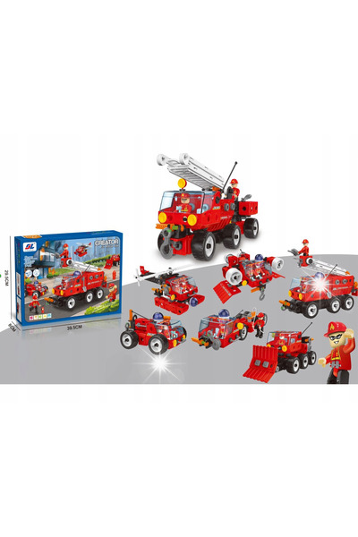 ChRLD Set de construcție Pompieri 159 El. Vehicule de urgență, Camion, H