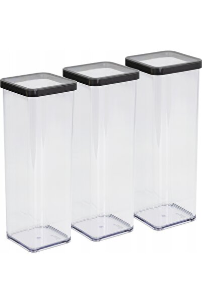 Rotho SET DE 3 RECIPiente DE DEPOZITARE PENTRU PASTĂ ȘI FĂINĂ 2L GRAPHITE LOFT