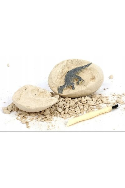 Norimpex 12x Kit de excavare ouă de dinozaur cu unelte și carduri de micul ar...