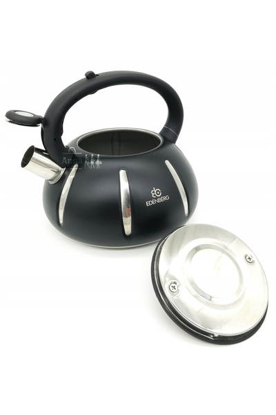 EDENBERG 3 L Fierbător cu fluier negru mat, pentru inducție și gaz