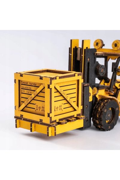 Robotime Puzzle 3D stivuitor, ornament, cadou pentru muncitor în construcții,...