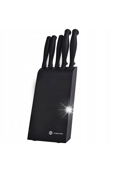 FiSKARS SET DE CUȚITE COMPLET CU BLOC NEGRU ASCUȚIT