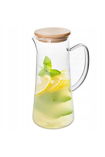 NO BRAND Carafă de sticlă cu capac pentru băuturi, apă, suc, cocktail, compot...