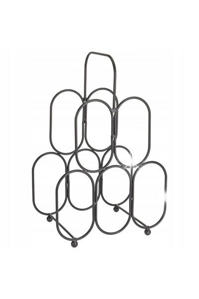 Home Styling Collection Suport metalic negru pentru sticle de vin, pentru 5 s...