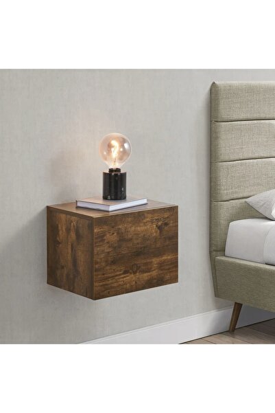 Juskys NOPTIERĂ SUSPENSĂ CU 2 SERTARE 40x29x30 CM EFECT DE LEMN RUSTIC