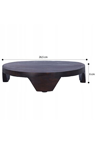 NO BRAND Tavă decorativă, suport decorativ, 26,5 cm, din lemn și bronz, rotun...
