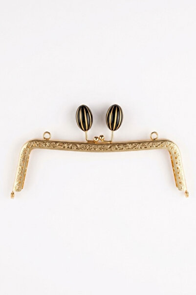 hobi dünyası evim Metal Bag Clip 20 cm - Black Knob Bag Frame Knitting Handma...