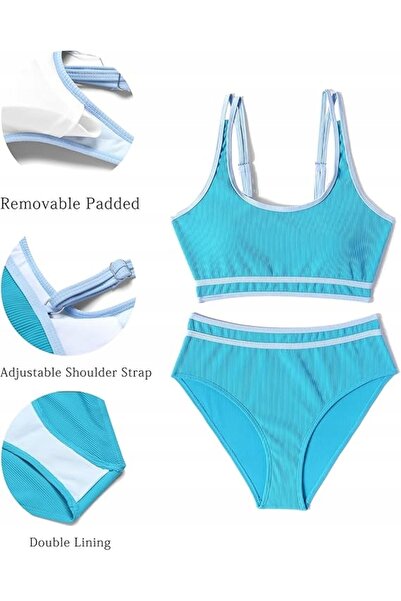 NO BRAND Costum de baie bikini sportiv galben la modă uni sexy M