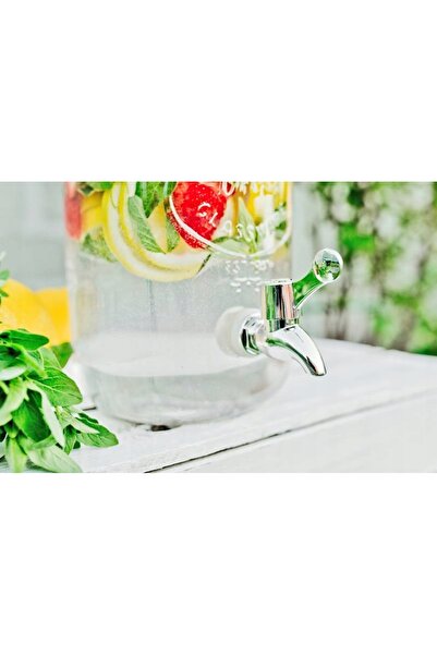 MPLCO Carafă de sticlă cu robinet pentru limonadă, apă și băuturi carbogazoase