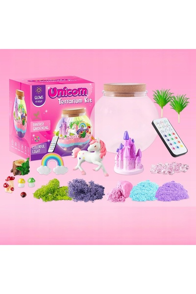 NO BRAND Kit creativ DIY Terariu magic cu unicorn Iluminare LED + Telecomandă