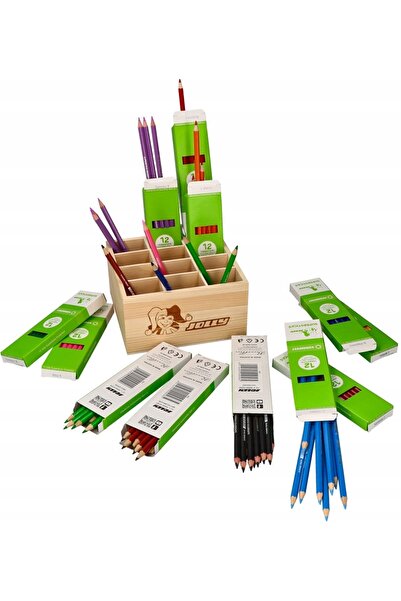 Jolly Set de 144 de creioane colorate pentru desen, pentru școală și grădiniță