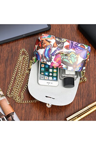 Beltimore Plic mic de seară din piele italiană, cu lanț